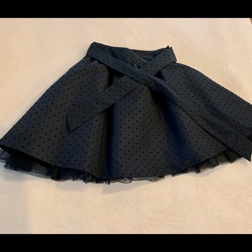 The Children's Place Black Polka Dot Tulle Hem Skirt